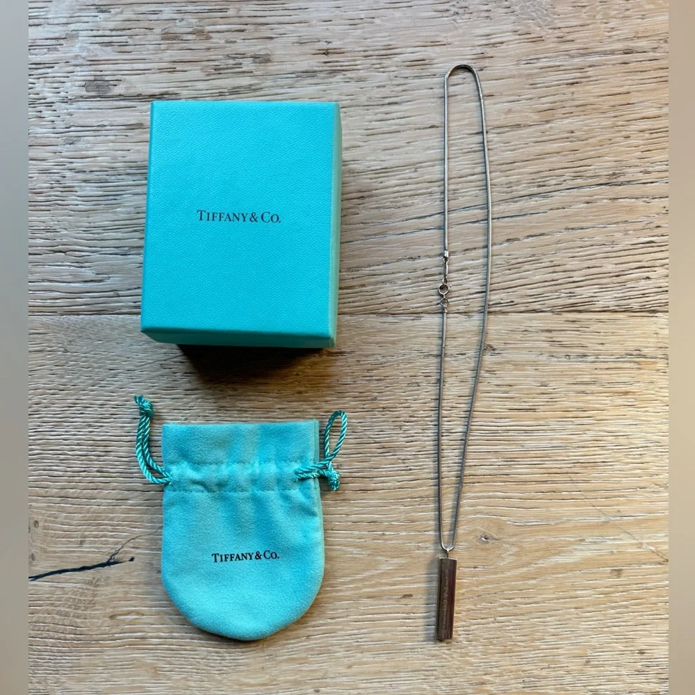 Authentic Tiffany&Co 1837 bar pendant necklace Price Firm!